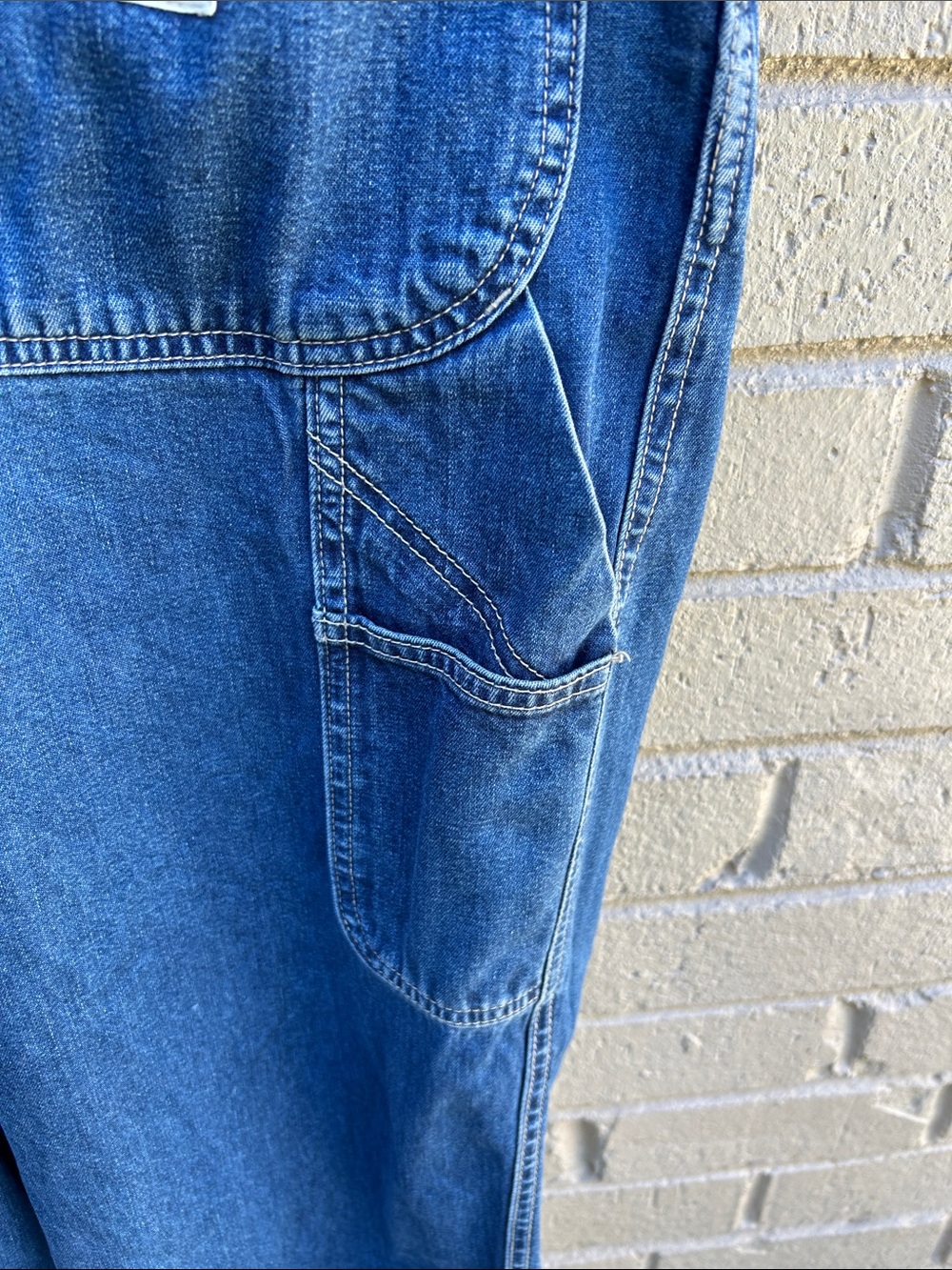 Vintage 1999 GAP Denim Overalls Large | 90s Cotton Bib Carpenter Utility Jeans - Picture 8 of 14